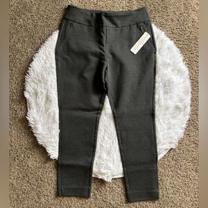 Soft Surroundings Ponte Skinny Ankle Pants New Gray Womens Size‎ Medium Petite